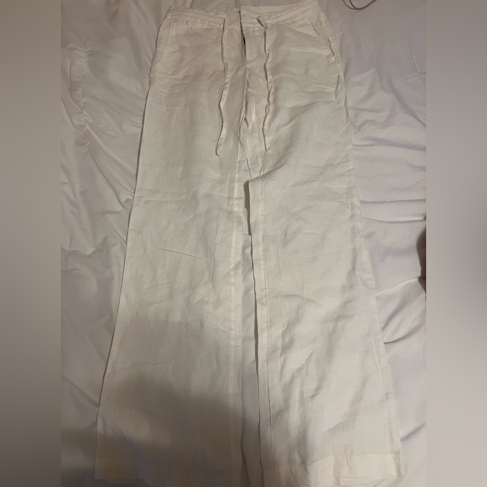 banana republic white linen pants